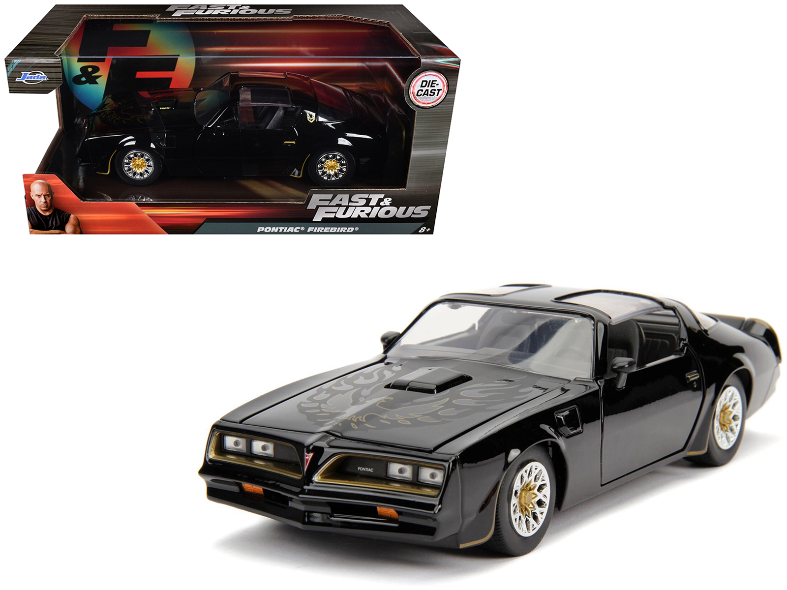 Jada Tegoâ€™s 1977 Pontiac Firebird Black "Fast & Furious" Movie 1/24 Diecast Model Car by Jada