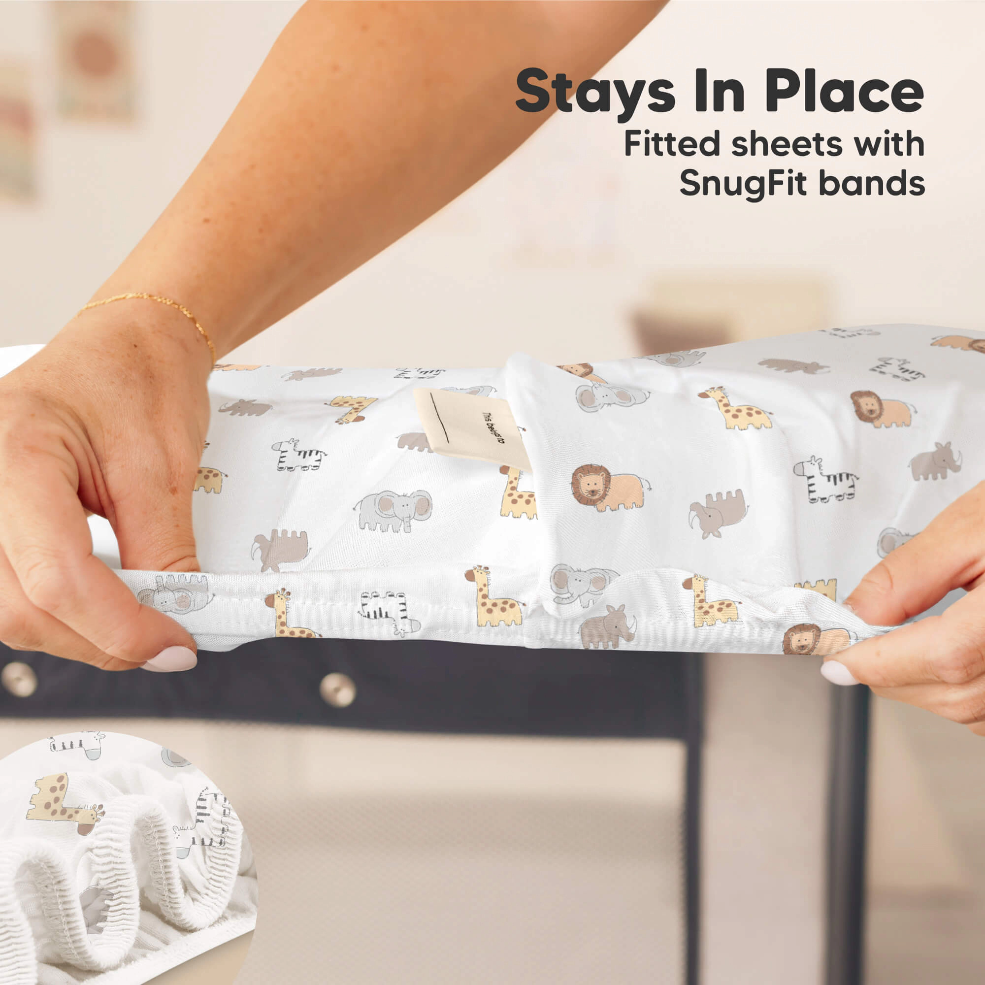 KeaBabies 2-Pack Isla [Protect+] Waterproof Mini Crib Sheets