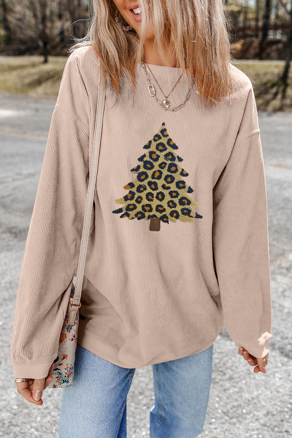 Threaded Pear Women's Milazia Tree Graphic Corded Sweatshirt