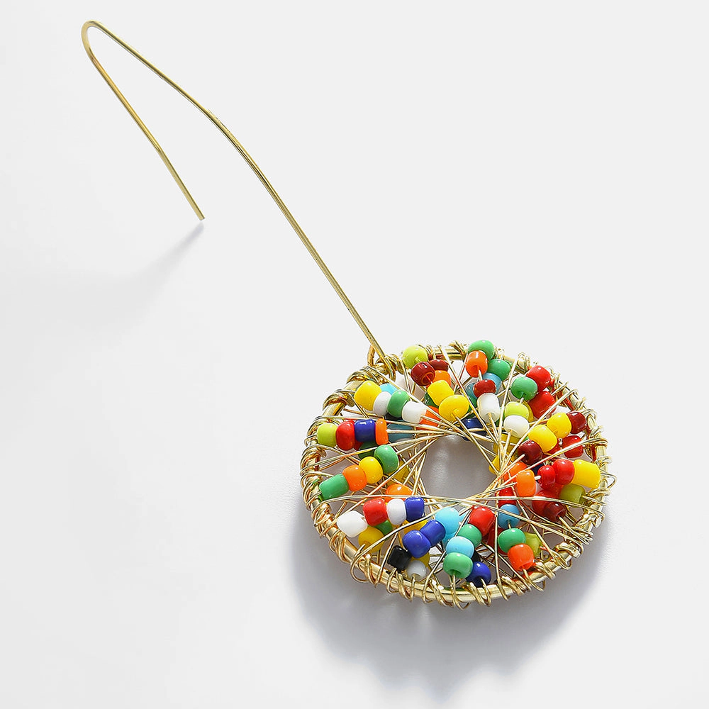 SOHI Women's Multicolour Bead-Cluster Drop Earrings