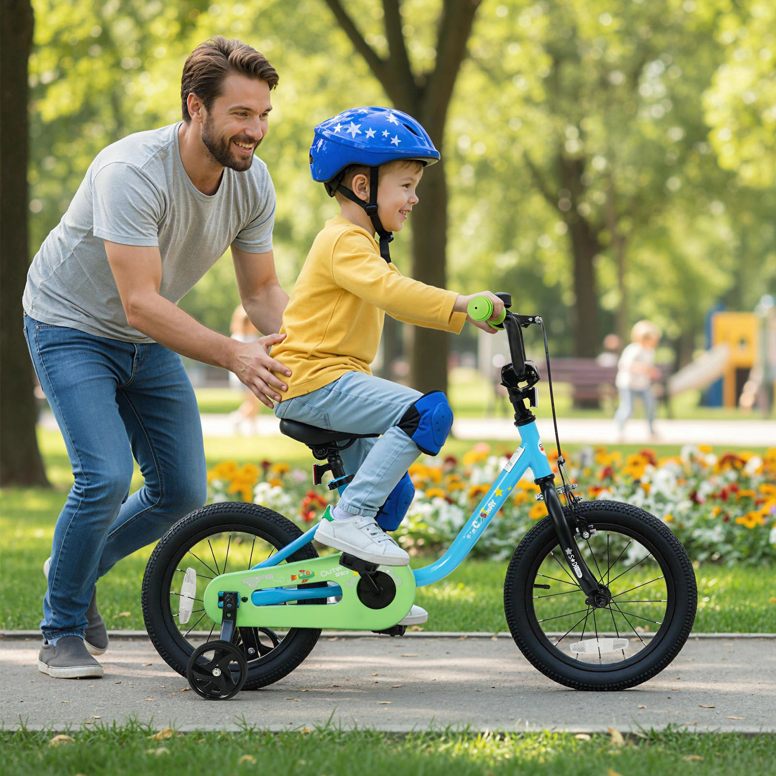 LJG Kids Bike for 3-7 Years Old Boys and Girls 12/14/16-Inch Children Bicycle Blue