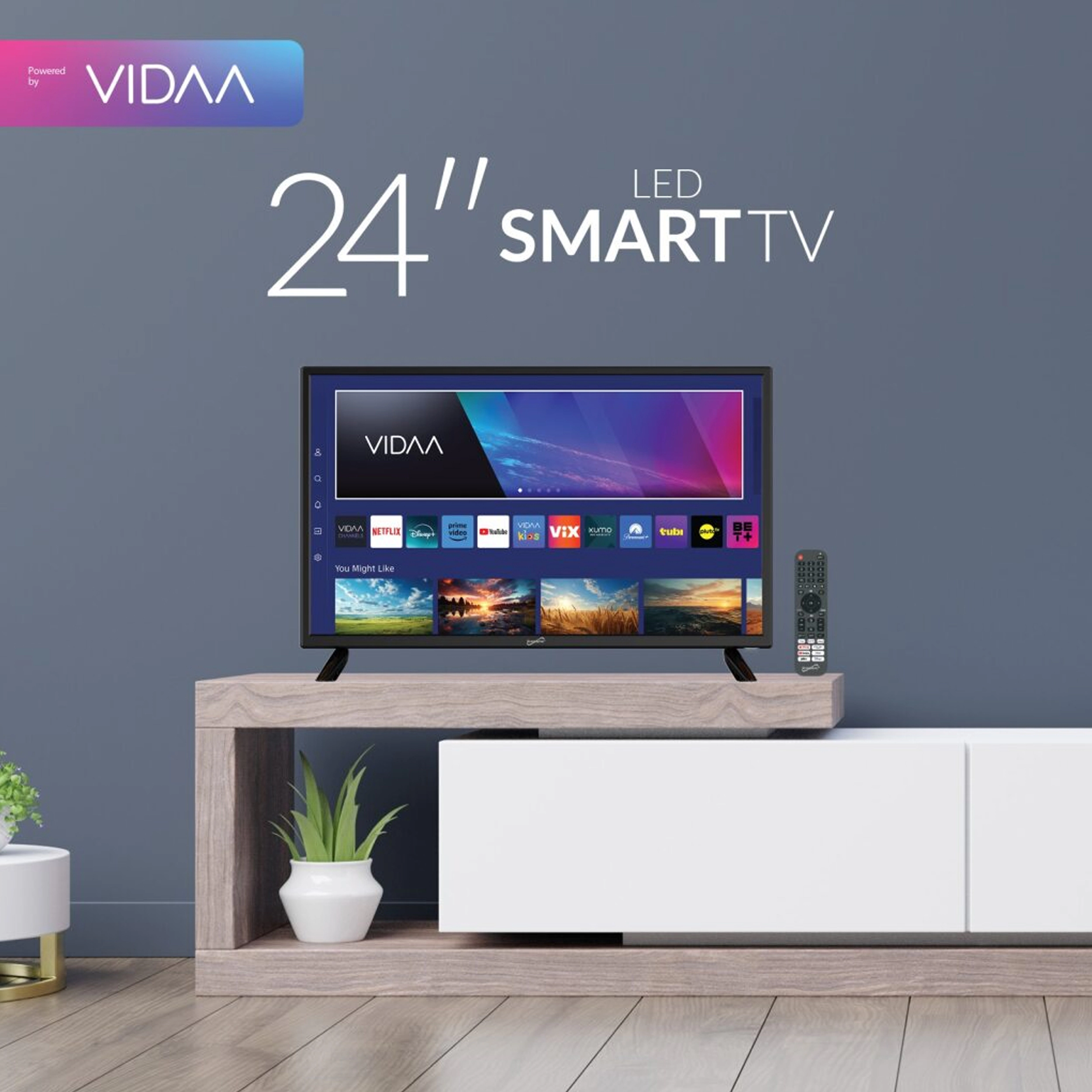 Supersonic 24" VIDAA ACDC  LED Smart TV with Built-In WiFi
