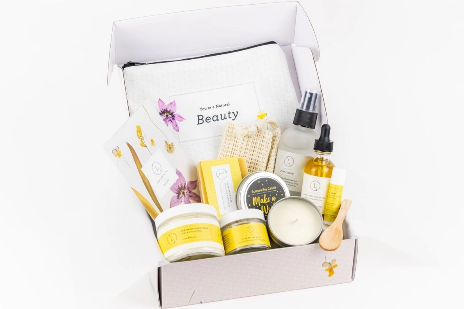 Lizush  Citrus Get Well Care Package- Handmade Natural Bath and Body Gift Box