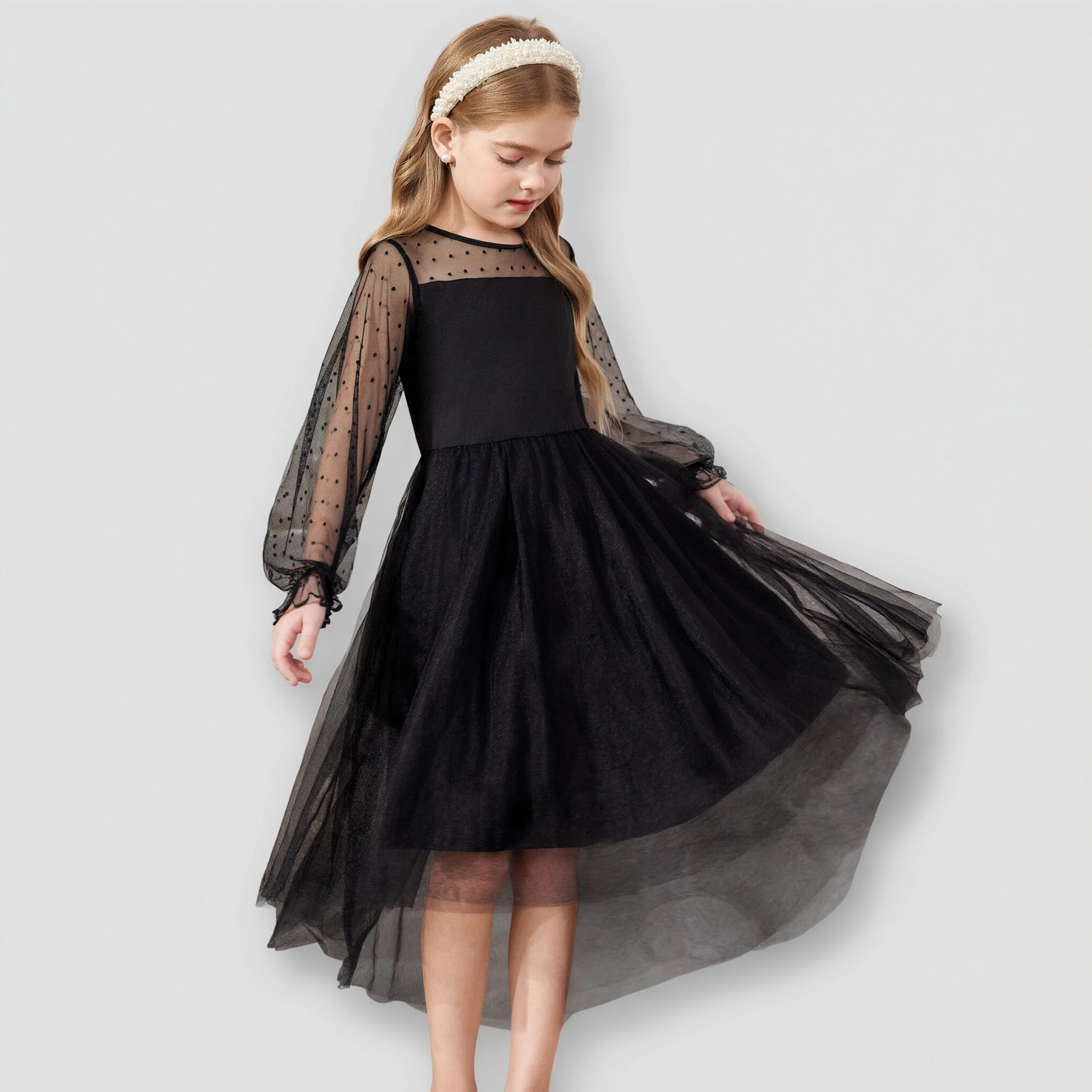 Arshiner Girls Formal Dresses Fall Long Sleeve Daddy Daughter Dance Dress Tween