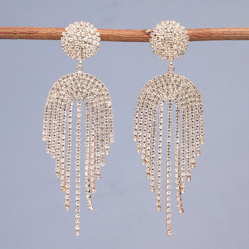 SOHI Women's Silver Bling Cluster Drop Earrings