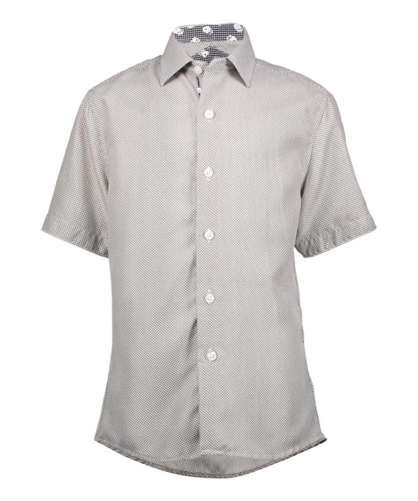 Elie Balleh Boys Slim Fit Micro Houndstooth Shirt