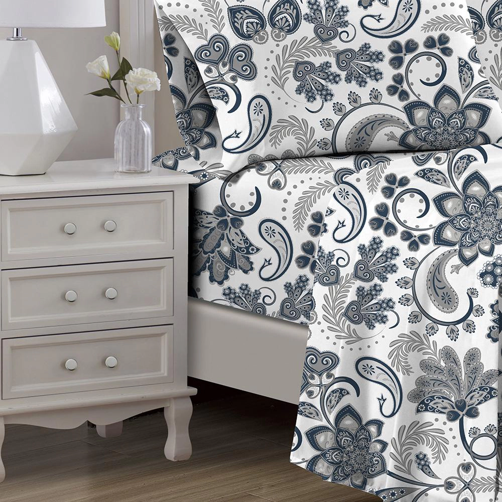 RT Designers Collection Jacobean Organic Cotton Ultra Soft Printed Sheet Set Multi Queen