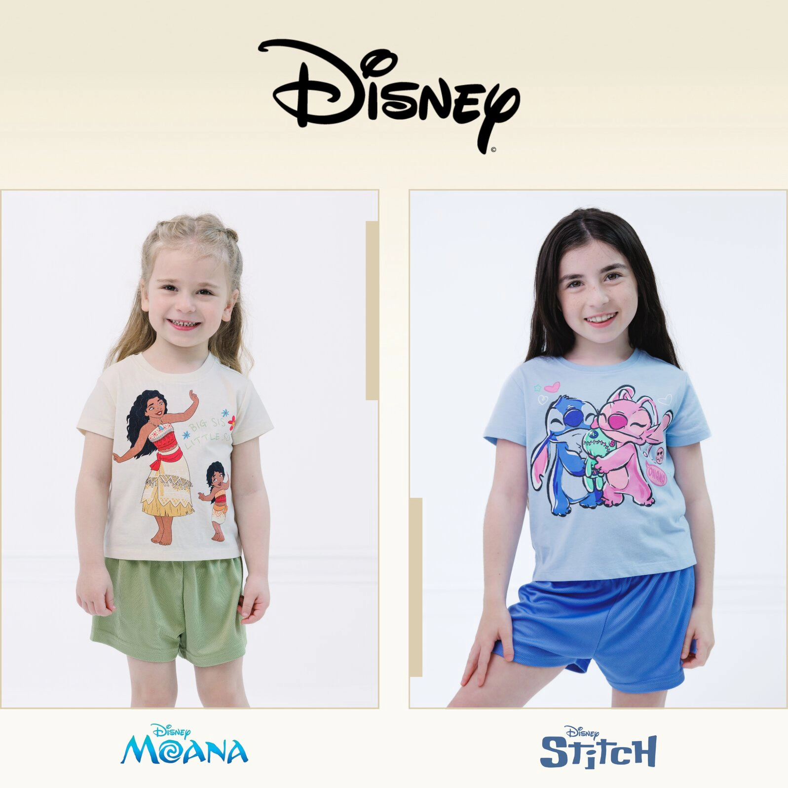 Disney Girls' T-Shirt, Tank Top and Mesh Shorts Set