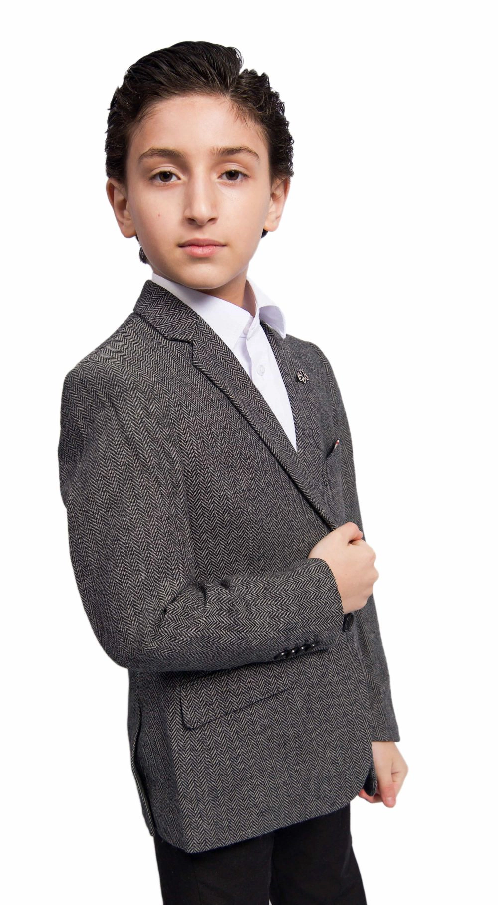 Elie Balleh Boys Slim Fit Herringbone Stylish