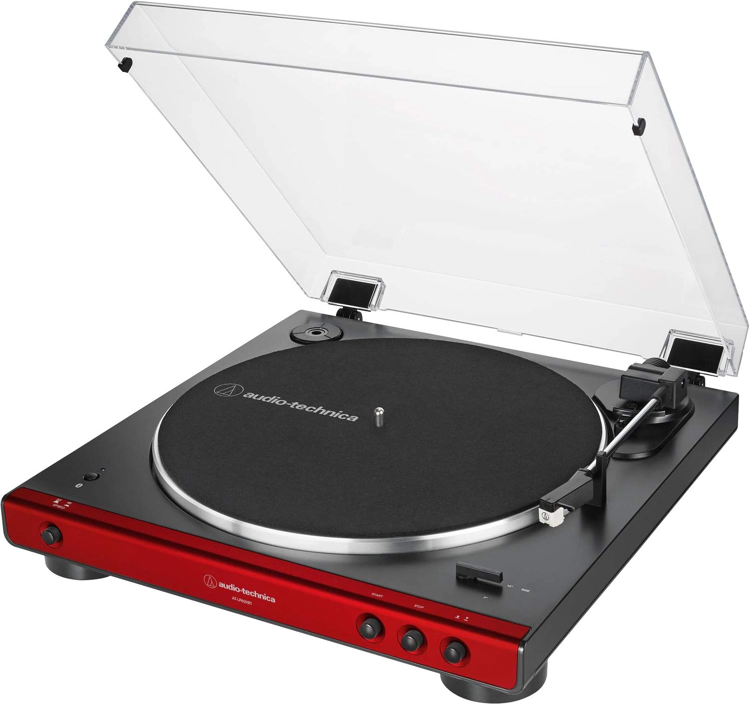 Audio-Technica AT-LP60XBT-RD Fully Automatic Bluetooth Belt-Drive Turntable, Red
