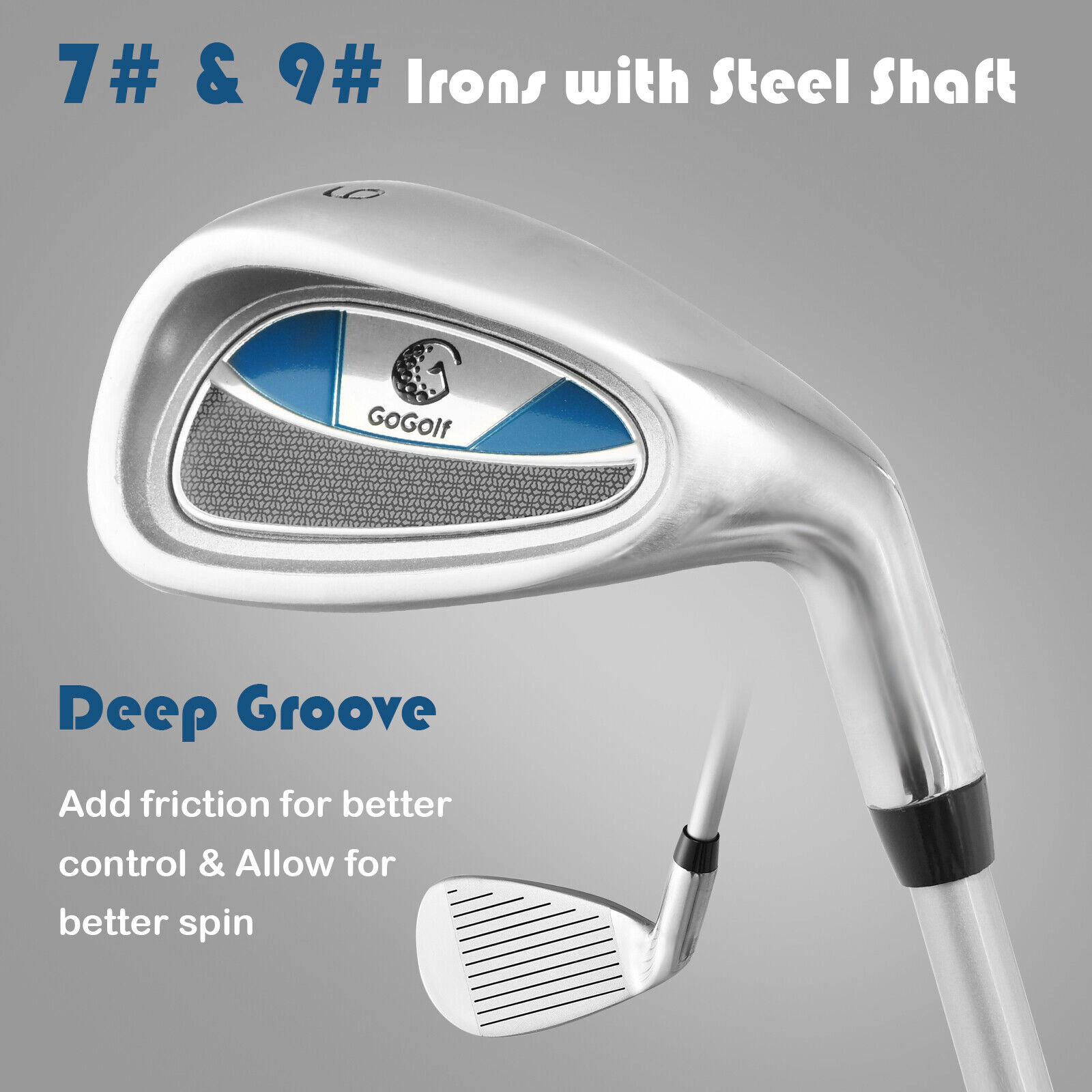 SUGIFT Blue Stand Bag and Headcover Complete Junior Golf Club Set for Ages 11-13