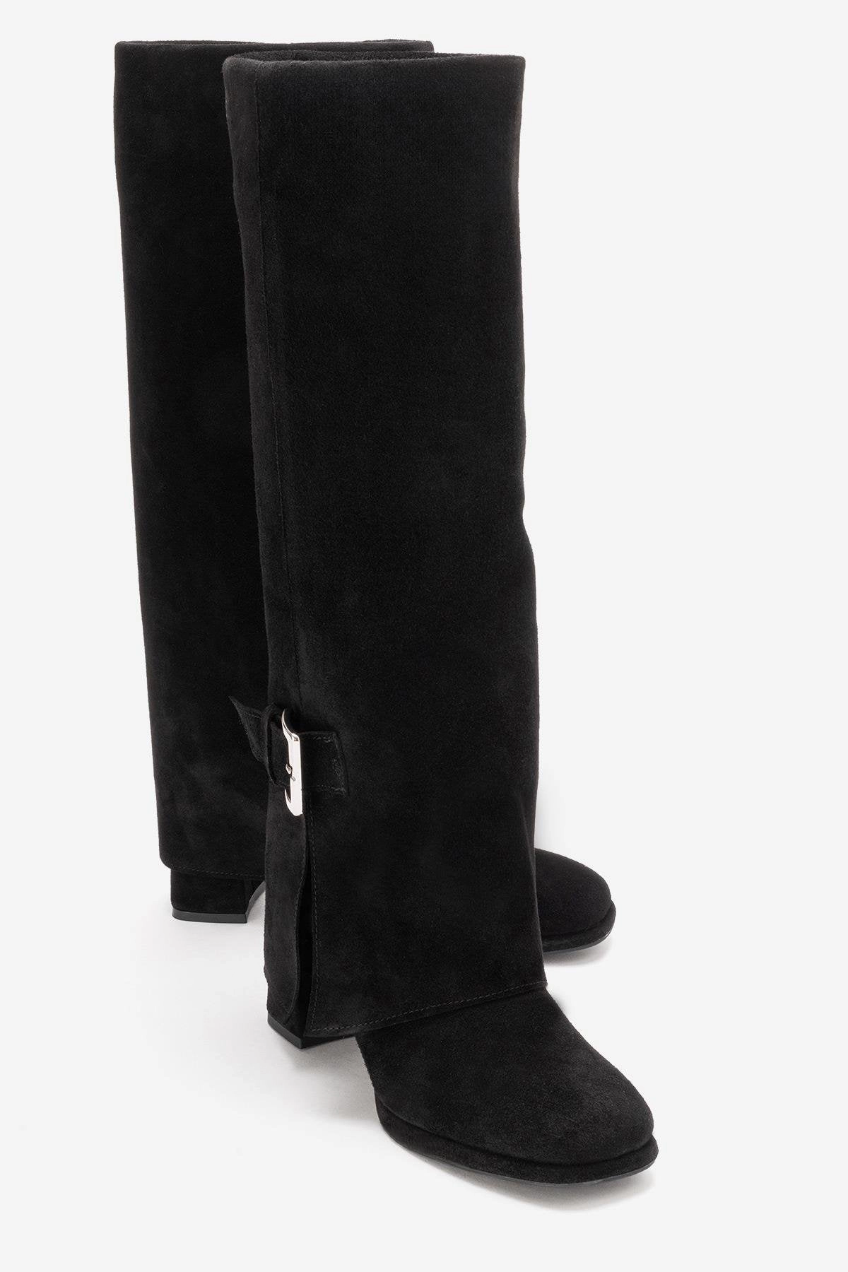 Forever & Always Womens Lojo Leather Block Heel Boot