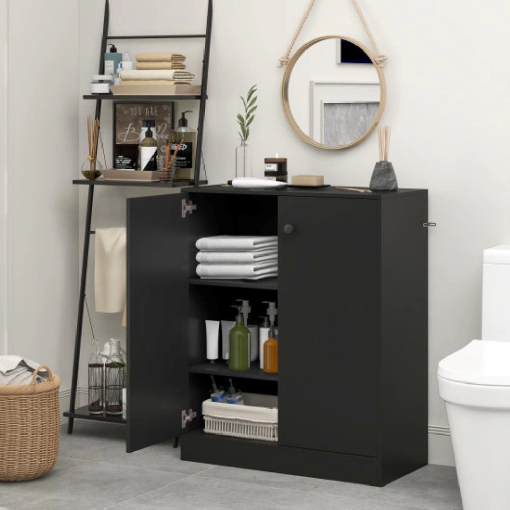 Hivvago 2-Door Modern Floor Storage Cabinet With 3-Tier Shelf