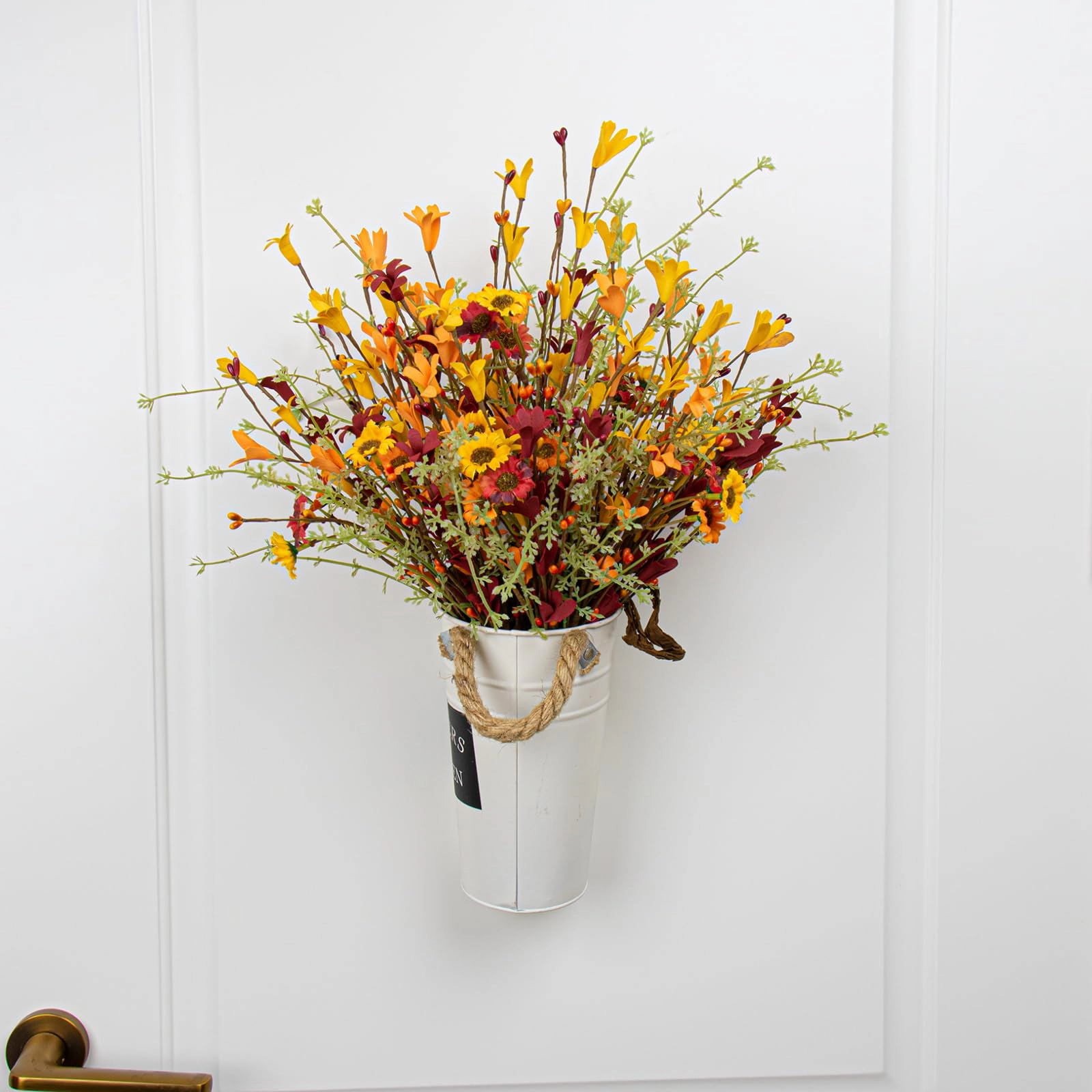 PUPWE Artificial Fall Flowers 12 Pack FlPicks 17" Tall Forsythia Stems With Berries For Flower Arrangements Centerpieces