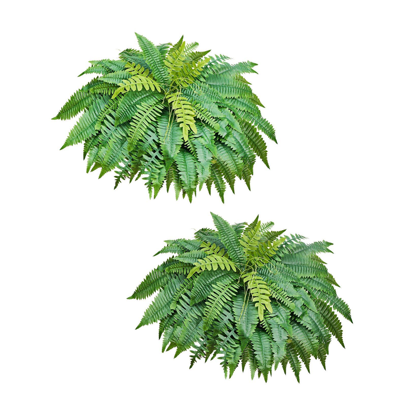 HONGGE Artificial Ferns Fake Boston Fern Bush Plant with Fronds Faux Greenery for Indoor/Outdoor Decor Silk & LDPE