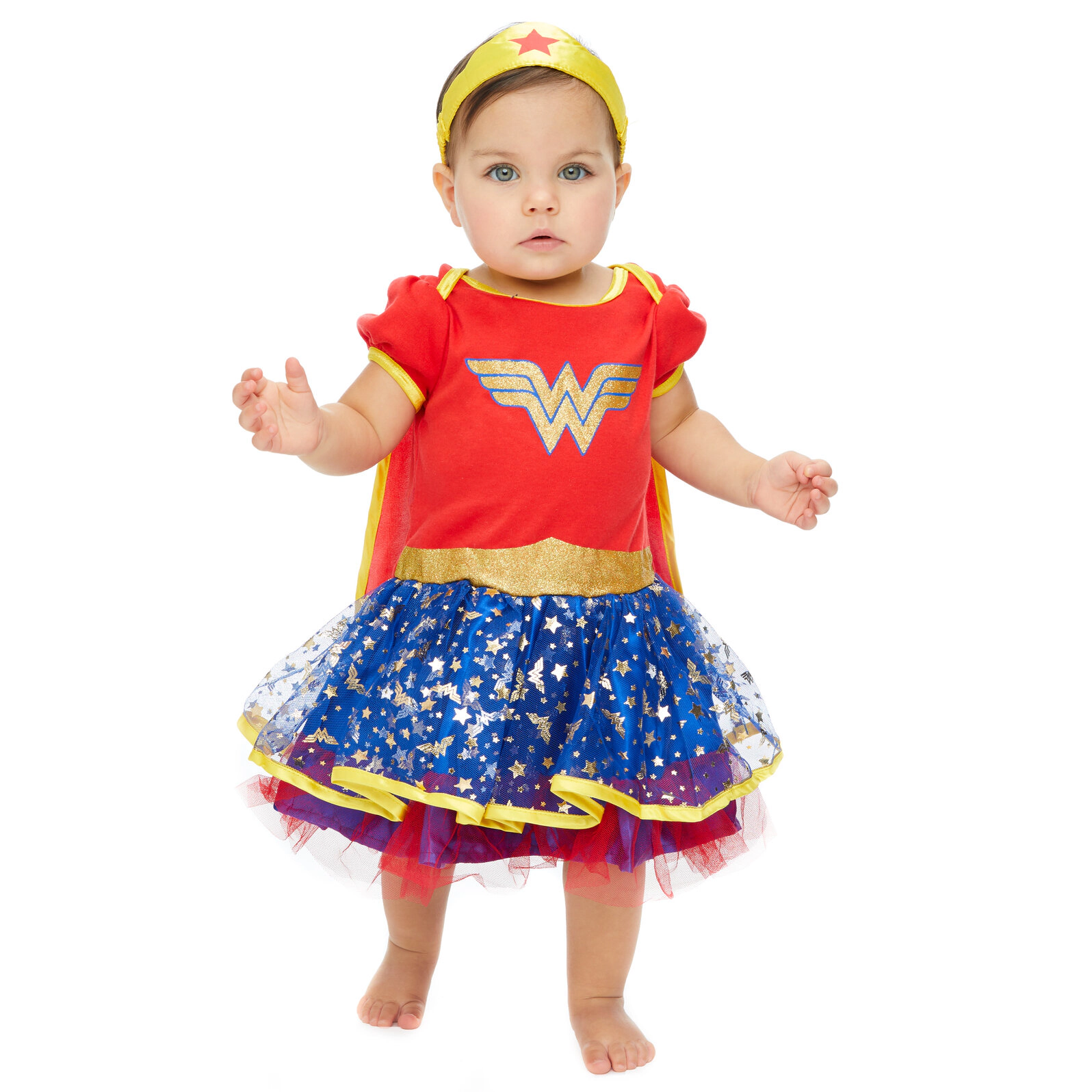 WARNER BROS Justice League Wonder Woman Baby Girls' Cosplay Tutu Bodysuit and Cape Set