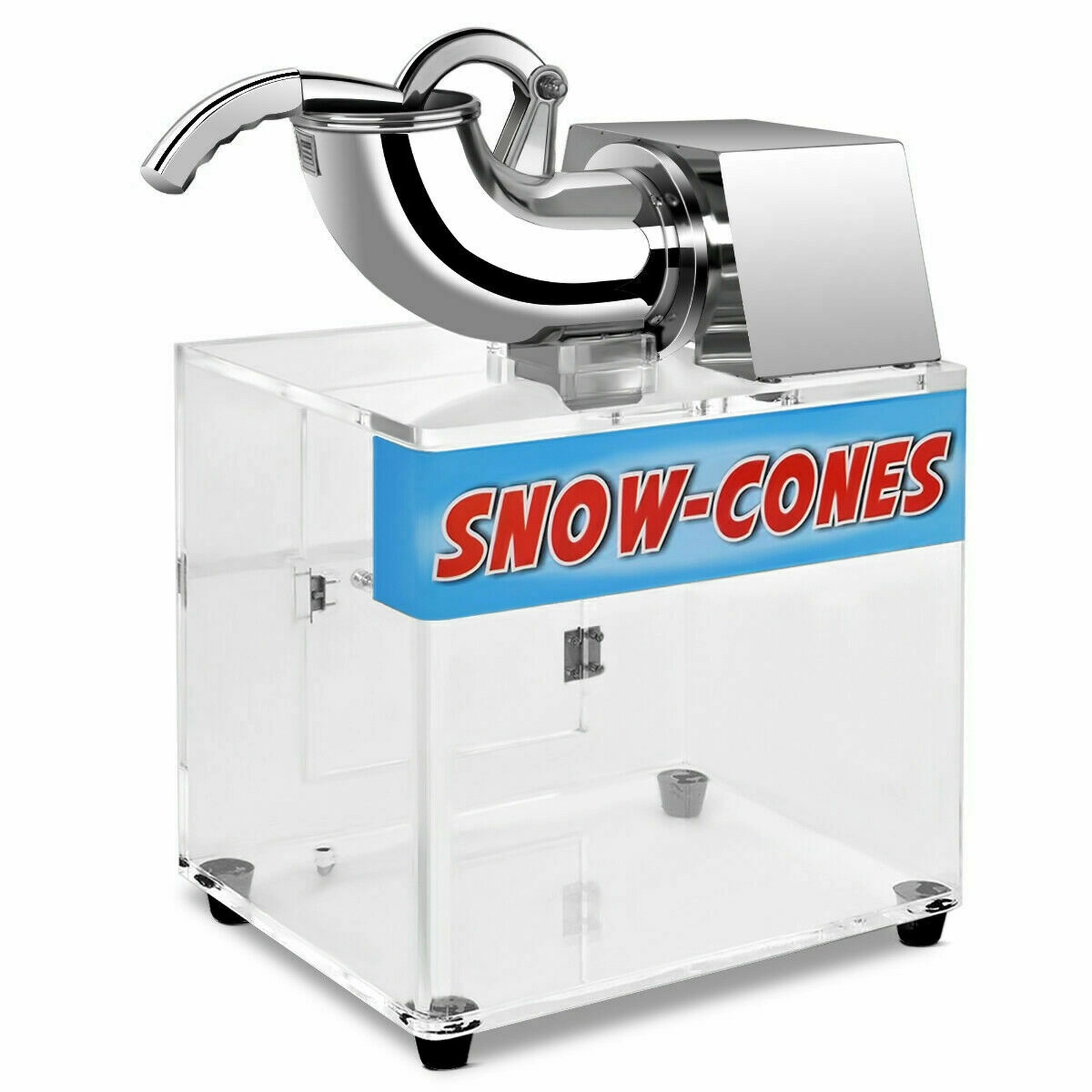 SUGIFT Stainless Steel Electric Snow Cone Machine with Dual Blades and Acrylic Ice Box 16.5-in W 12.5-in D 24-in H
