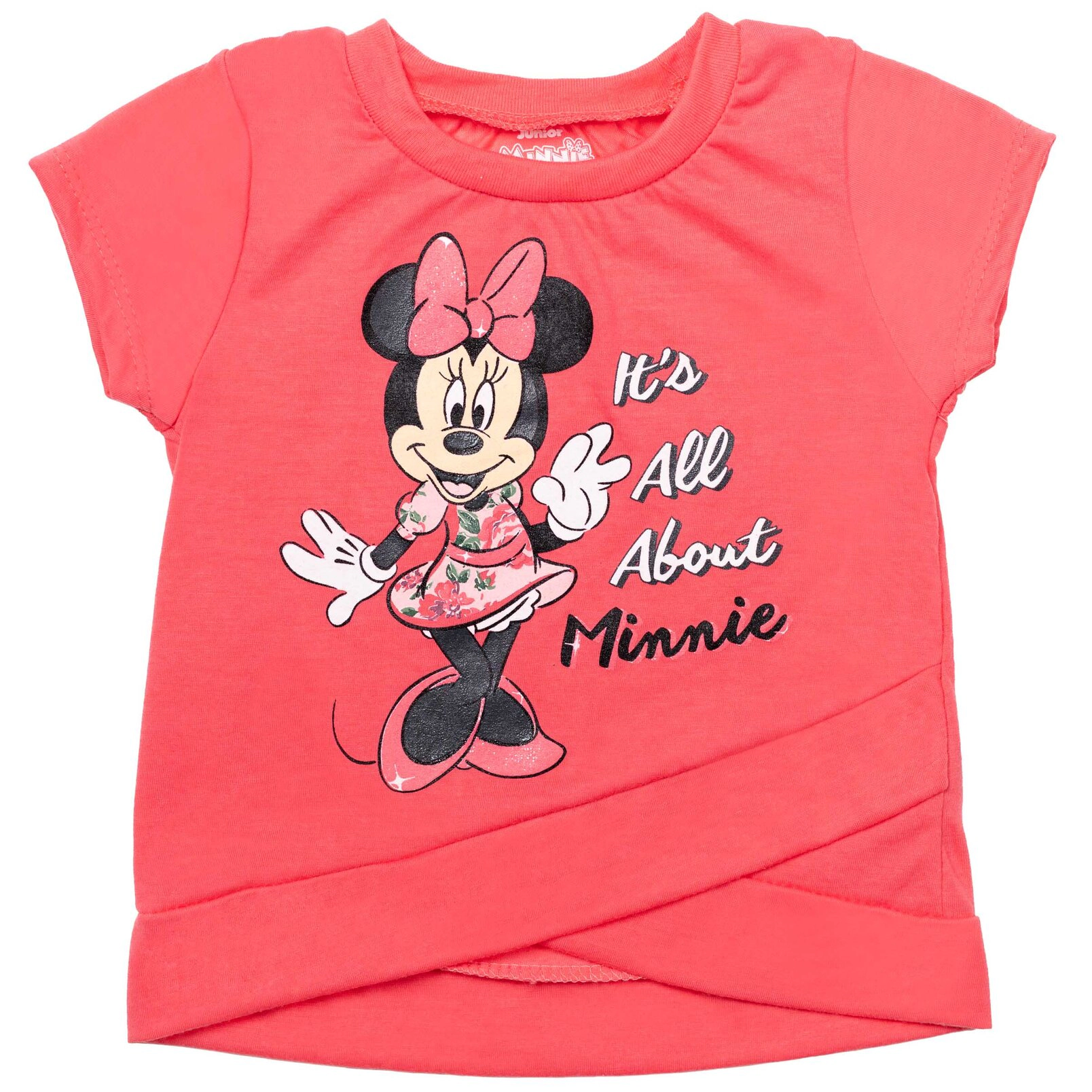 Disney Minnie Mouse Girls' T-Shirt and Bike Shorts Set with Scrunchie