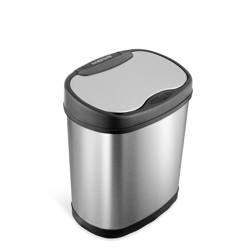 Ninestars Modern Oval 3.2-Gallon Stainless Steel Motion Sensor Trash Can