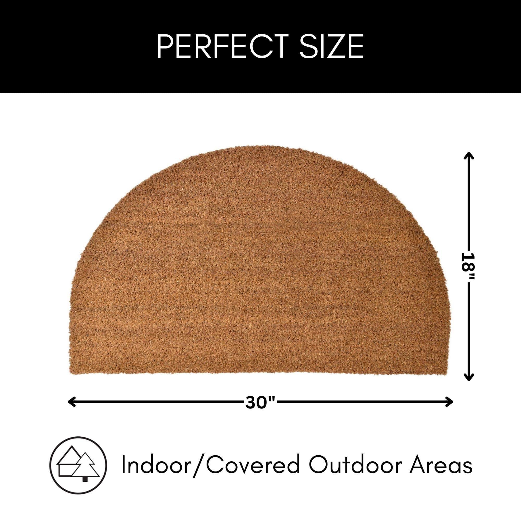 Evideco French Home Goods Natural Lea Braided Coir Doormat 30 x 18 Inches