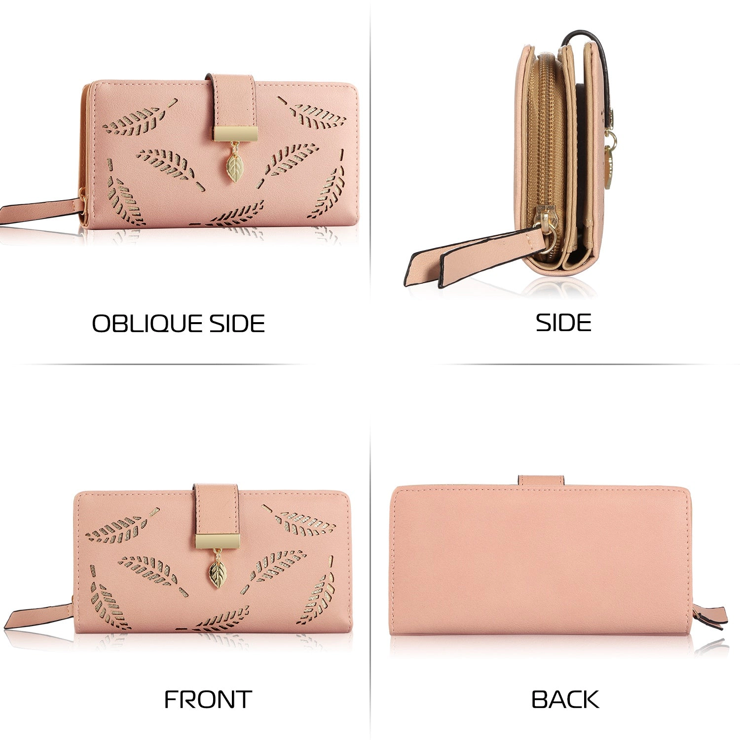 GBruno Leaf Cutout Wallet With 11 Card Slots