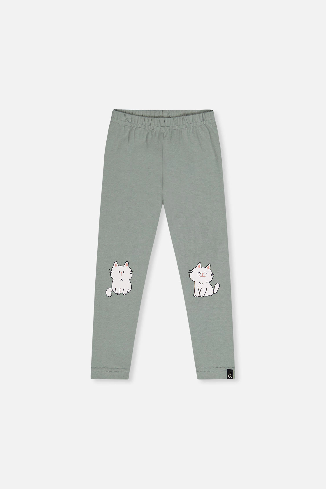 Deux par Girls Cat Knee Detail Organic Cotton Leggings