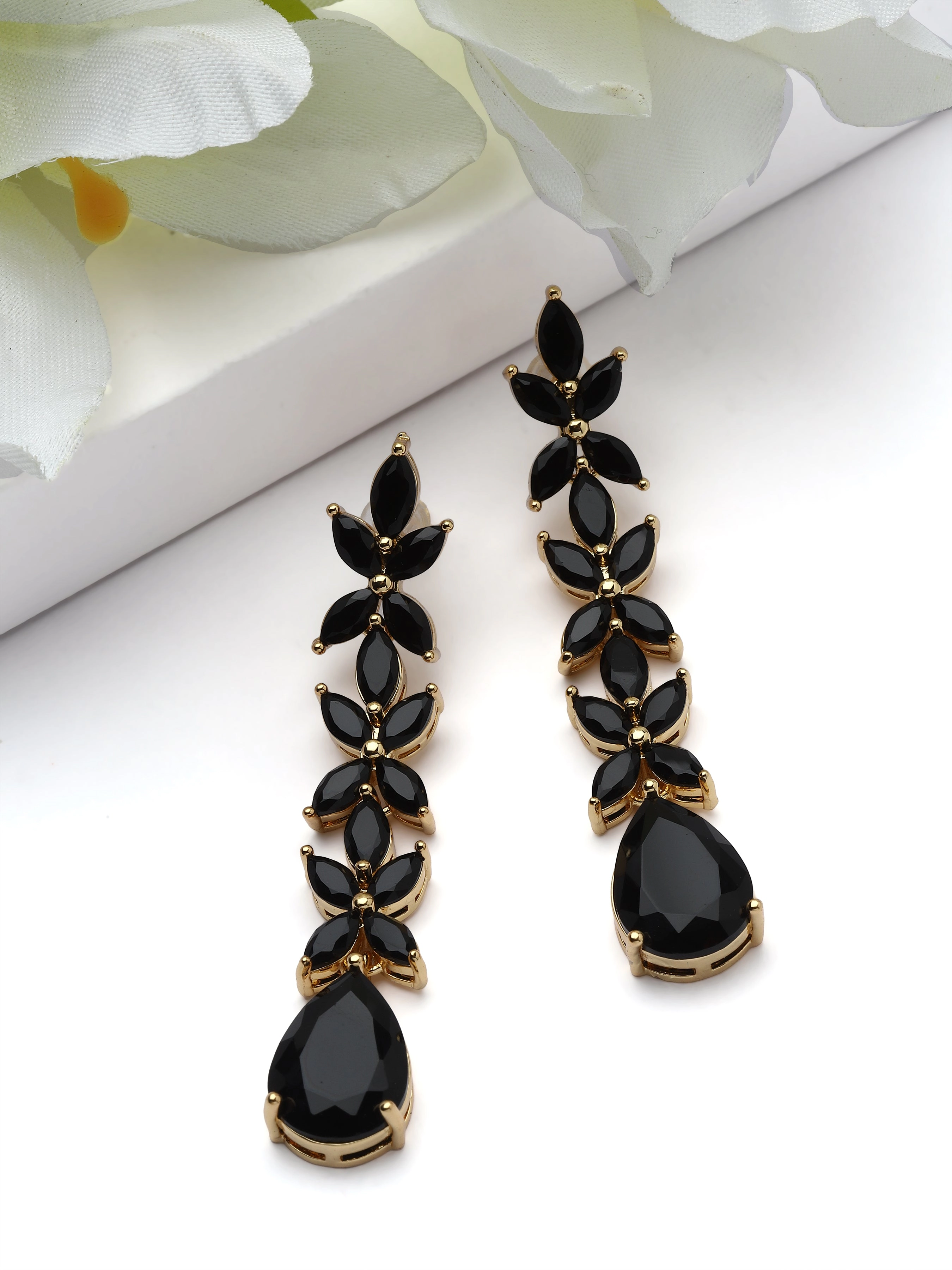 AGP PARIS Womens Floral Cascade Drop Earrings