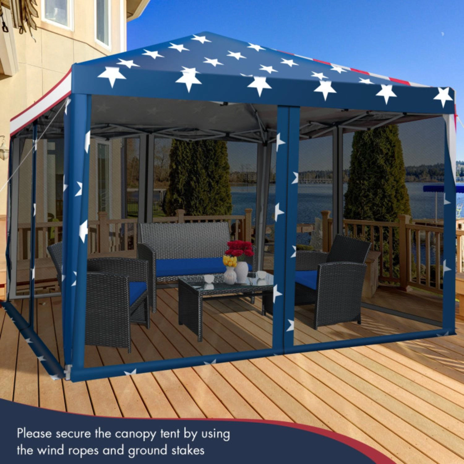 Hivvago 10 x 10 Feet Pop-up Canopy Tent Gazebo Canopy for Outdoor