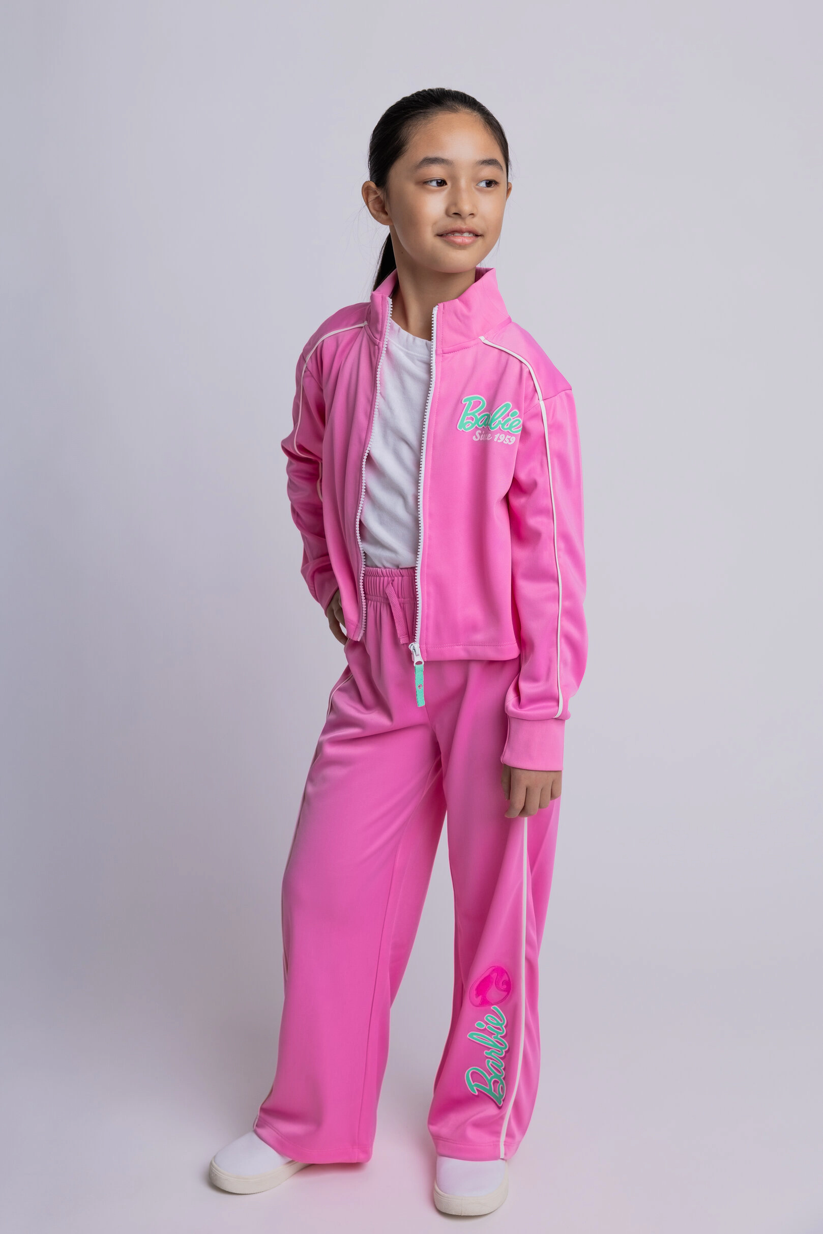 Barbie Girls' Athletic 2-Piece Jacket and Pants Tracksuit Set