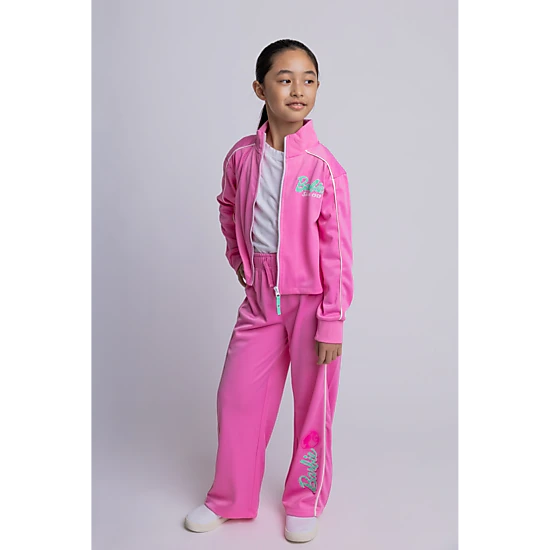 Barbie Girls' Athletic 2-Piece Jacket and Pants Tracksuit Set