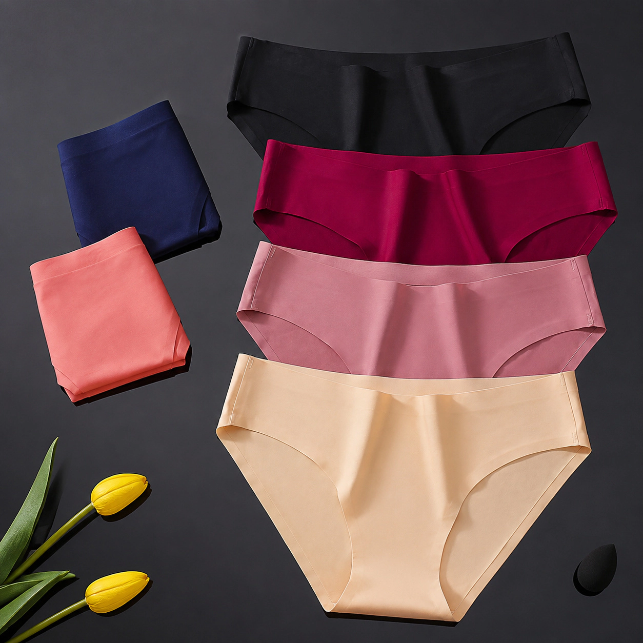 WZK Womens 6-Pack Seamless Low Rise Bikini Soft Stretchy Daily Wear Underwear