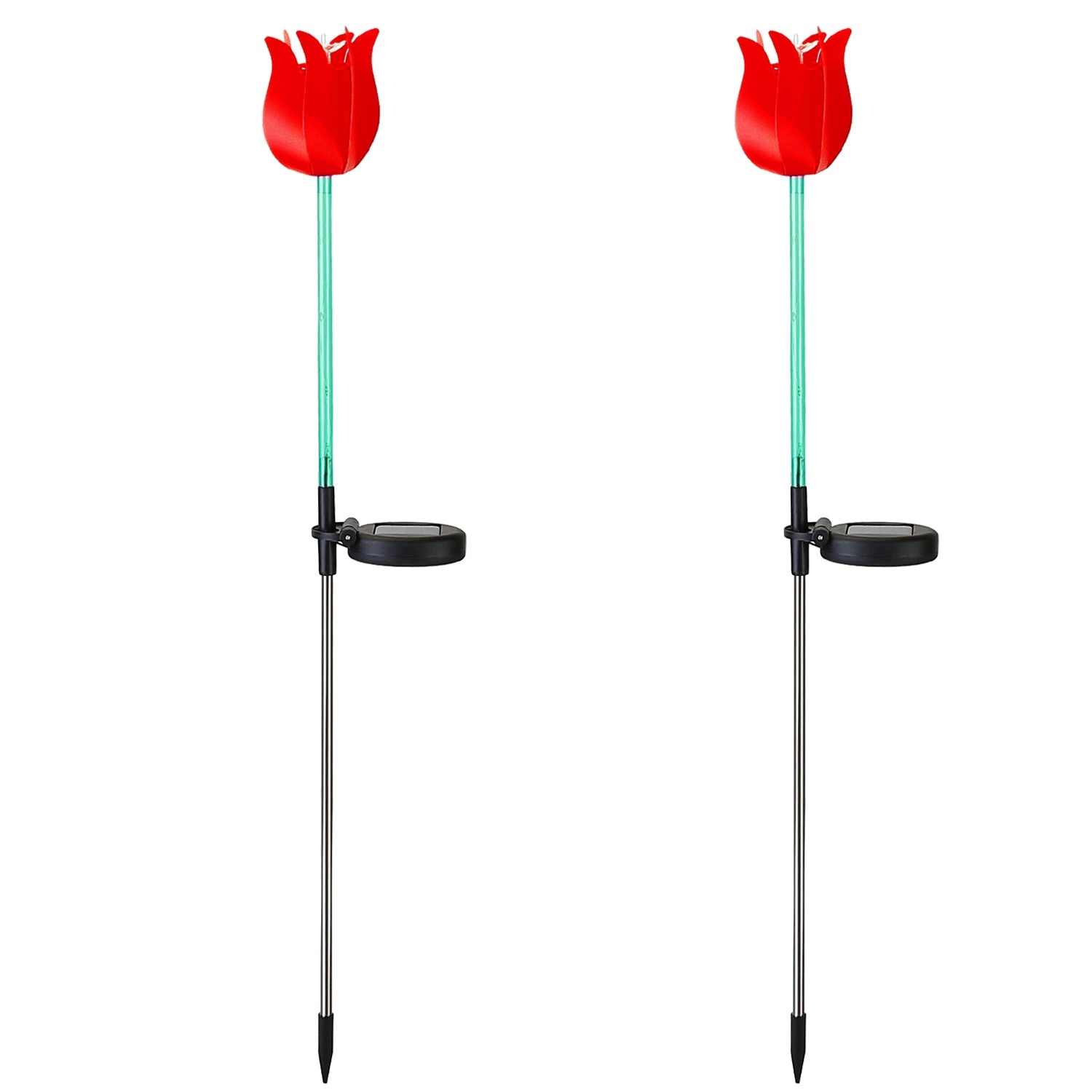 GBruno Solar Windmill Tulip Garden Stake Light 2-Pack