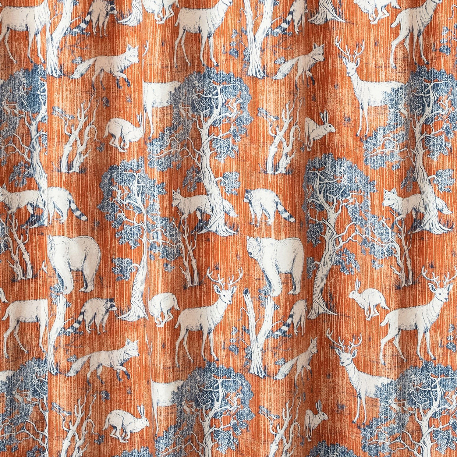 Greenland Home Fashions Barefoot Bungalow Menagerie Bath Shower Curtain 72x72 Saffron