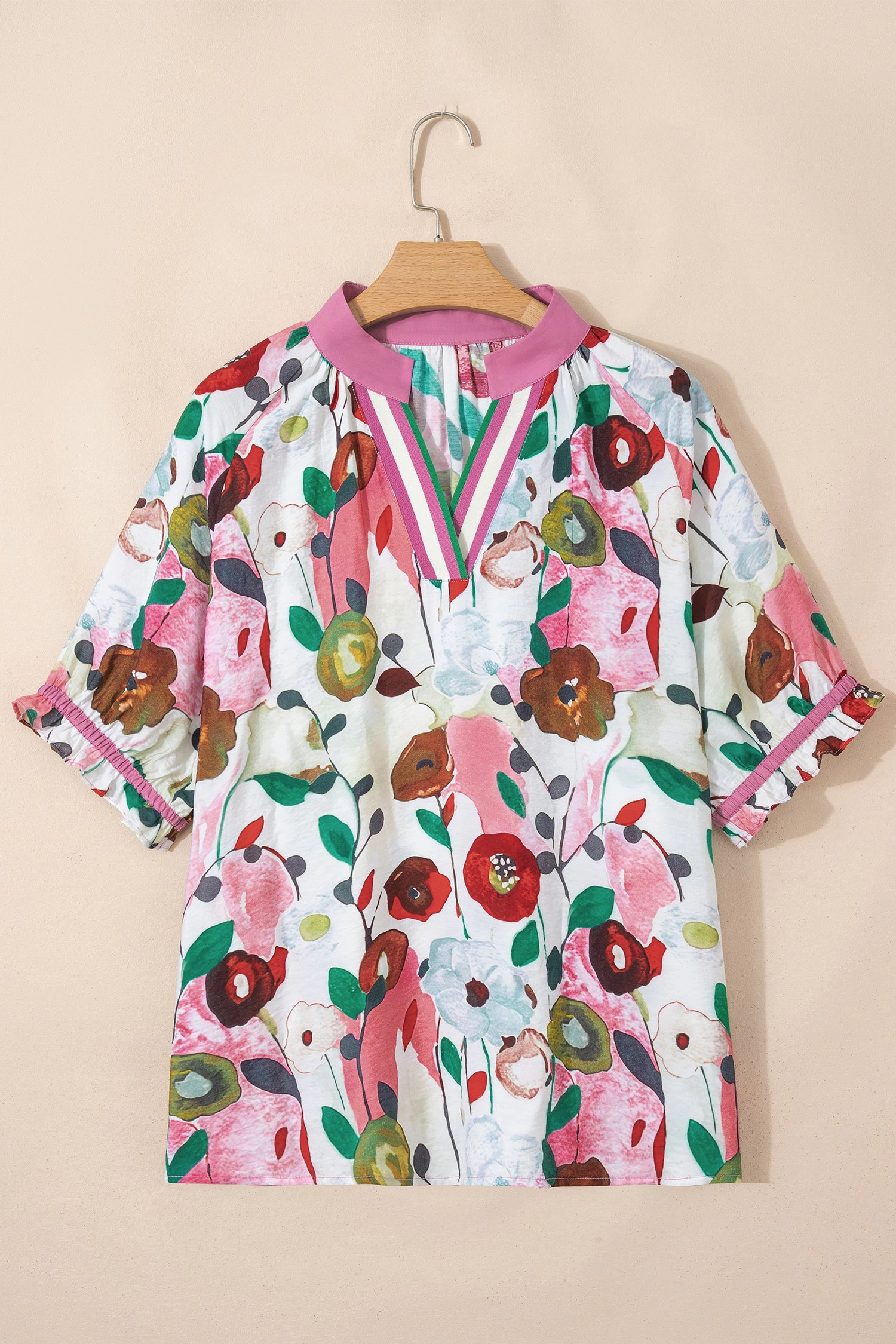 Threaded Pear Briella Sleeve Floral PLUS Blouse