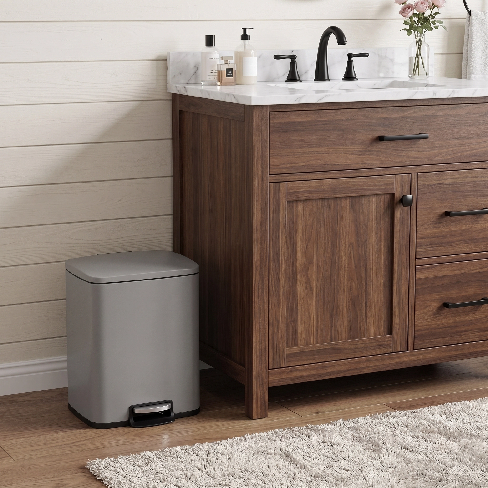 Innovaze 5.3 Gal./20 Liter Rectangular Stainless-Steel-Made Matt Step-on Trash Can for Kitchen