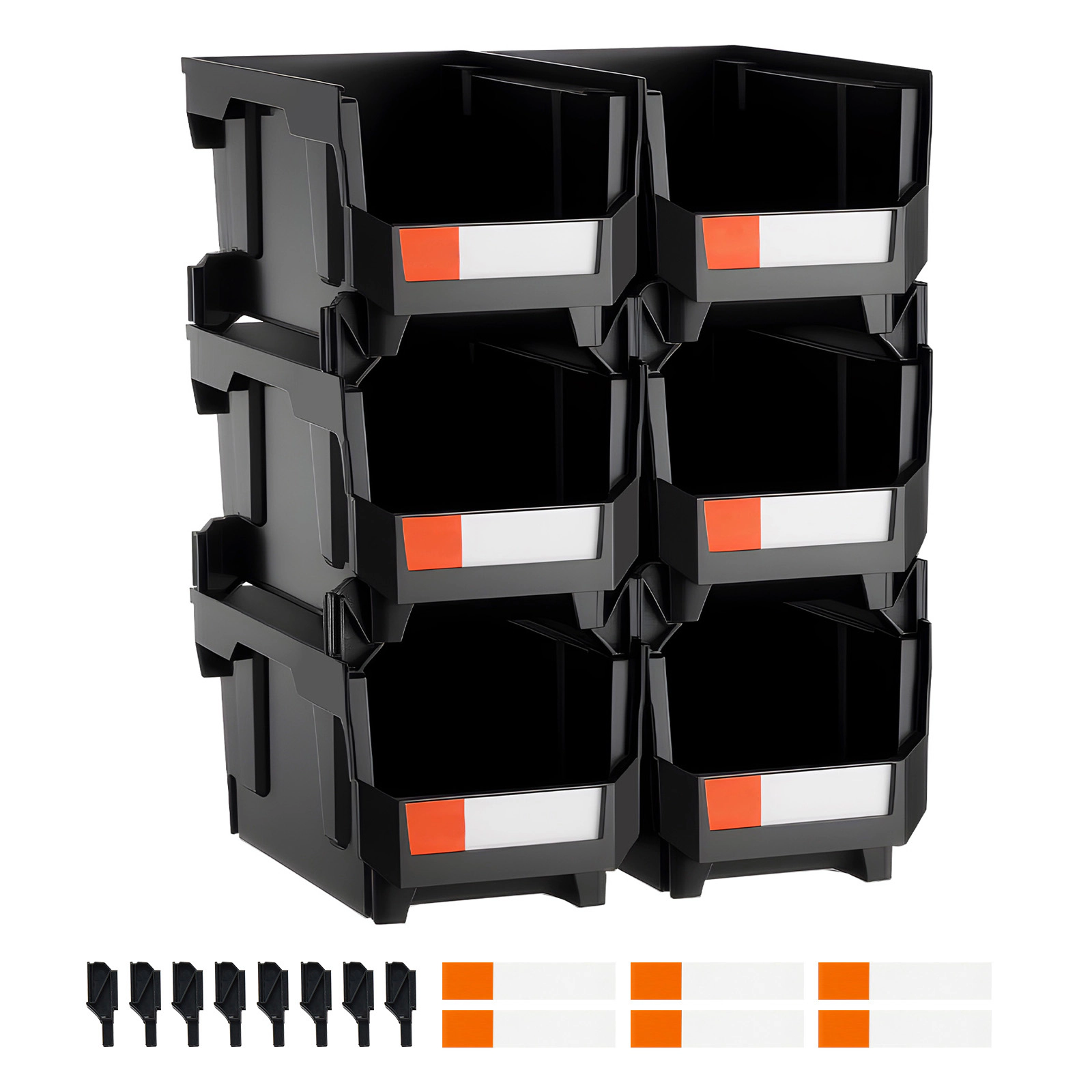 HONGGE Plastic Stackable Storage Bins Plastic Containers for Organizing Storage Bins for Closet Garage Small Parts