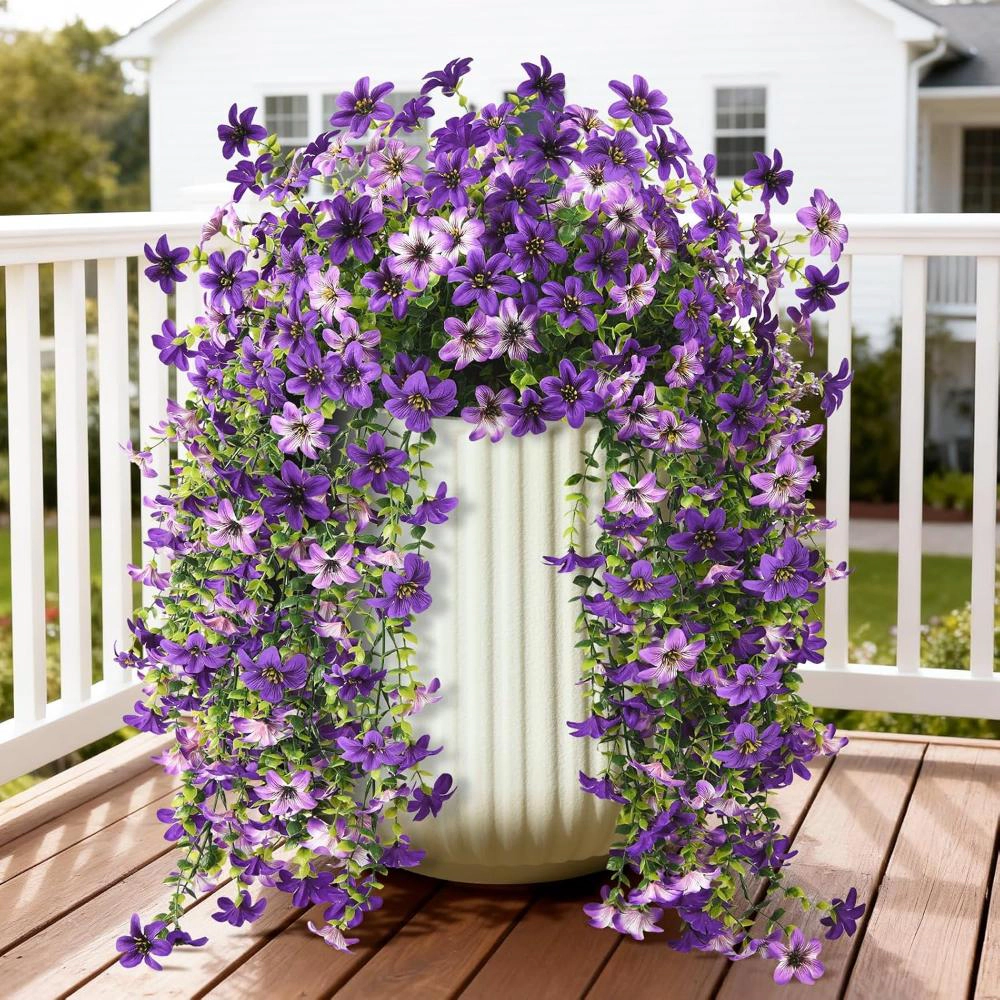 Majestic Crafters Yellow Artificial Hanging Flowers for Outdoor