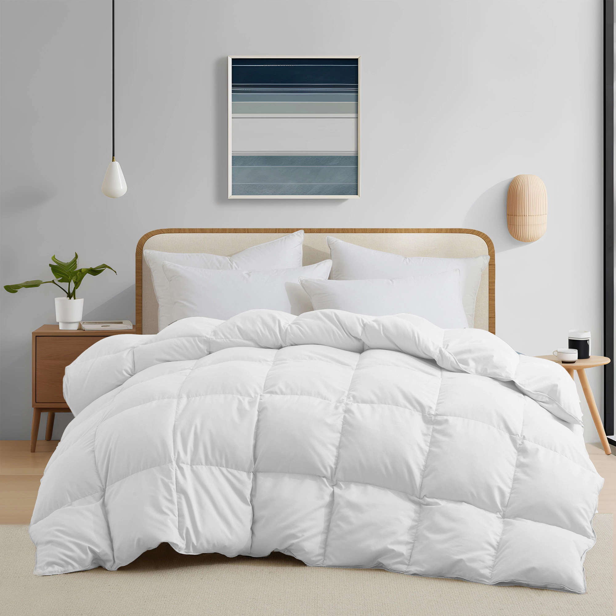 Unikome All Seasons Warmth Premium White Goose Feather Down Fiber Comforter