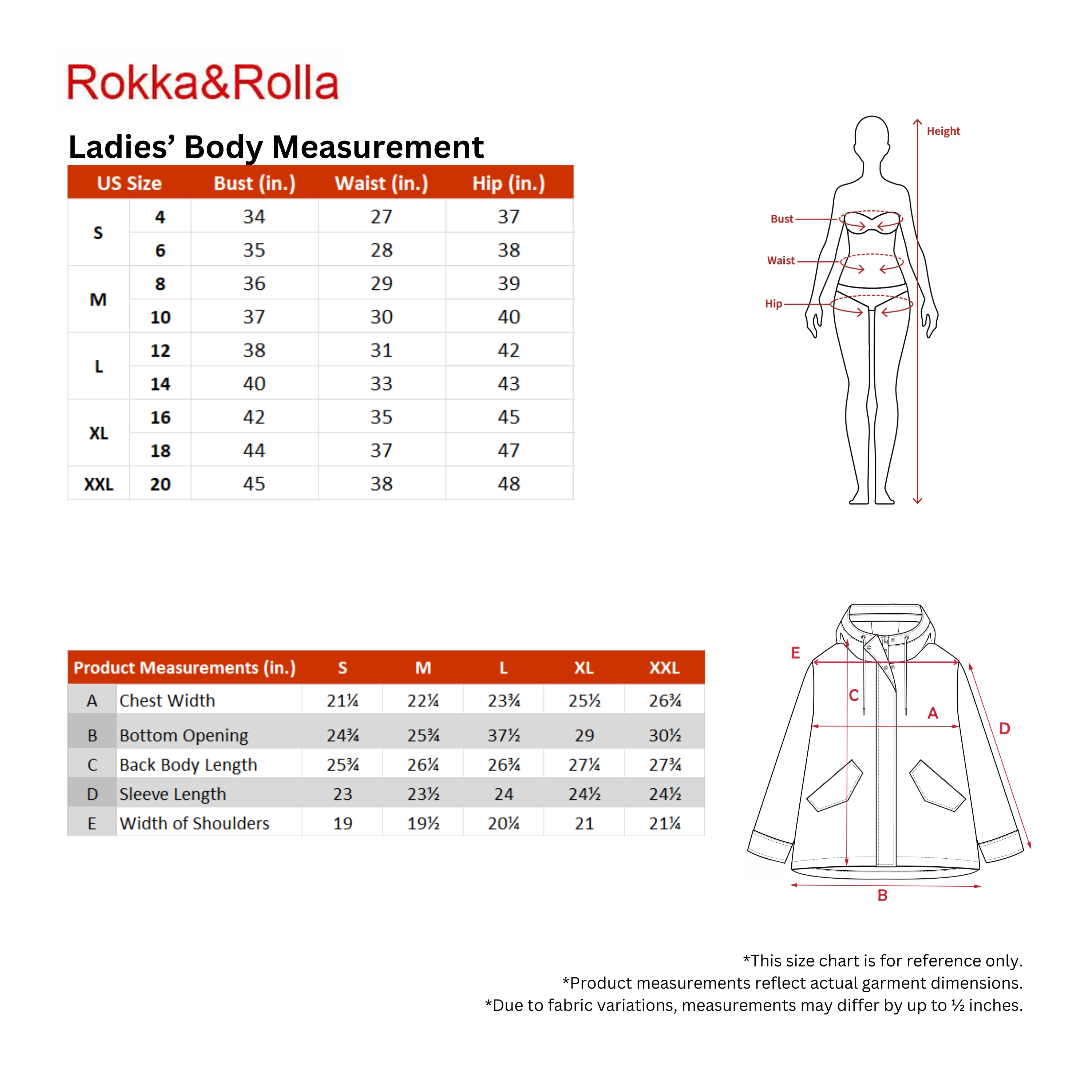 Rokka&Rolla Womens Hooded Windbreaker Jacket