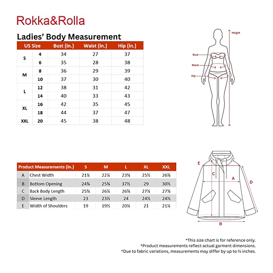 Rokka&Rolla Womens Hooded Windbreaker Jacket
