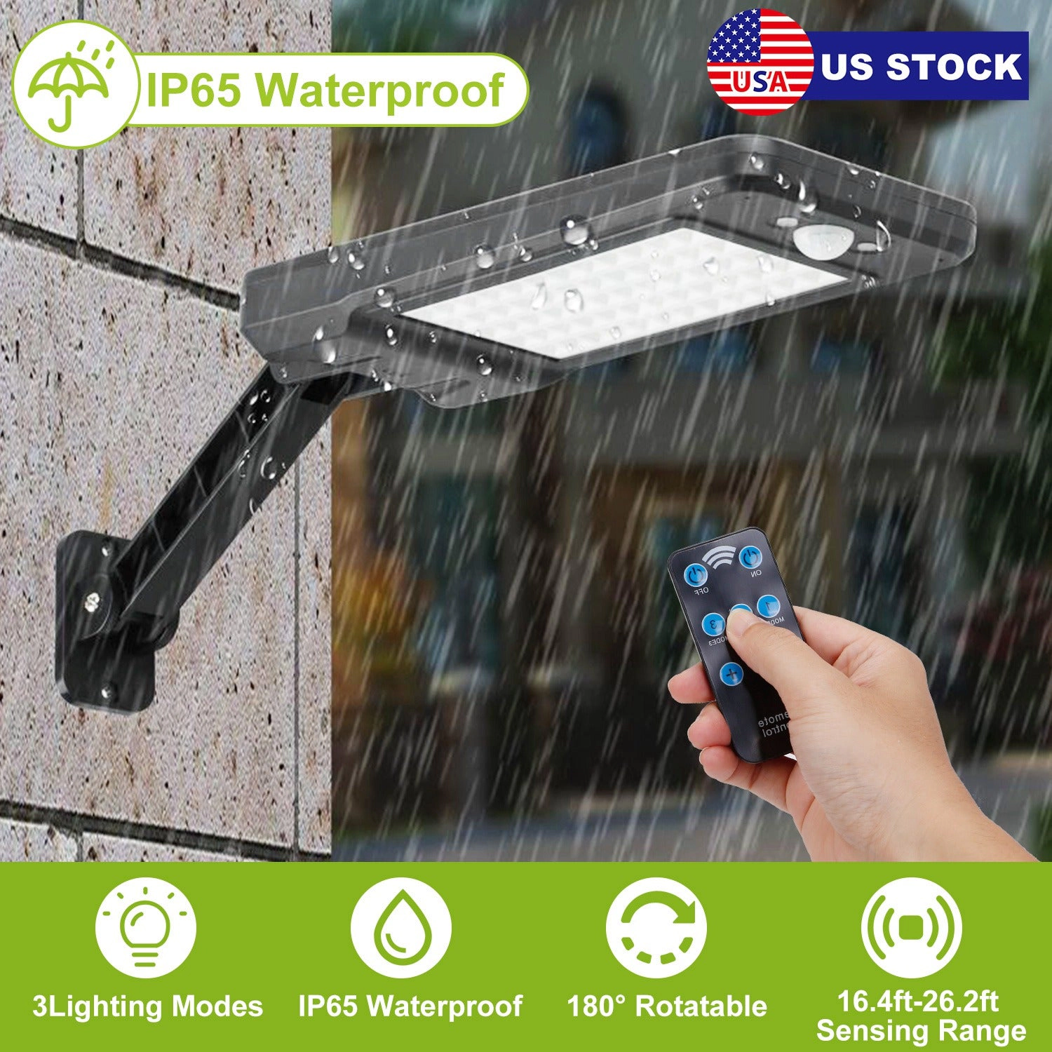GBruno Solar 60-LED Motion Sensor Wall Light