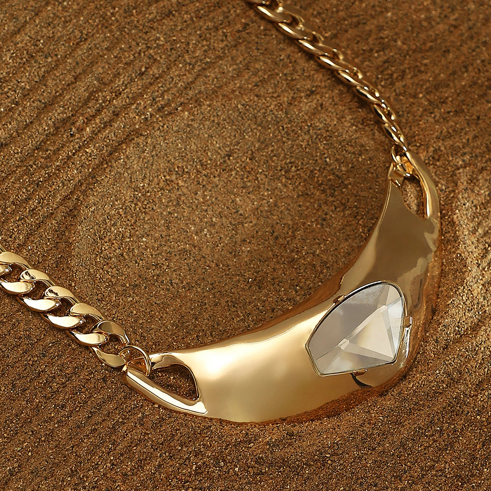 SOHI Women's The Petra-Chain Collar Necklace - California Gold