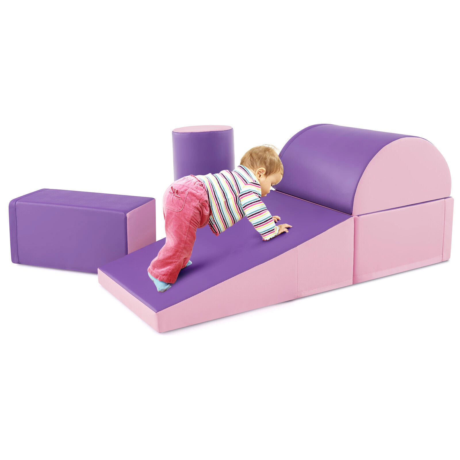 SUGIFT Kids Climb and Crawl Activity Playset Purple/Red/Navy/Green/Pink