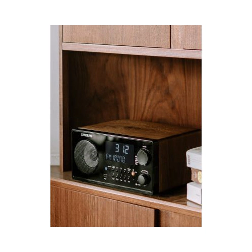 SANGEAN WR22 Table-Top Digital AM/FM-RDS Radio with Bluetooth and USB, Dark Walnut