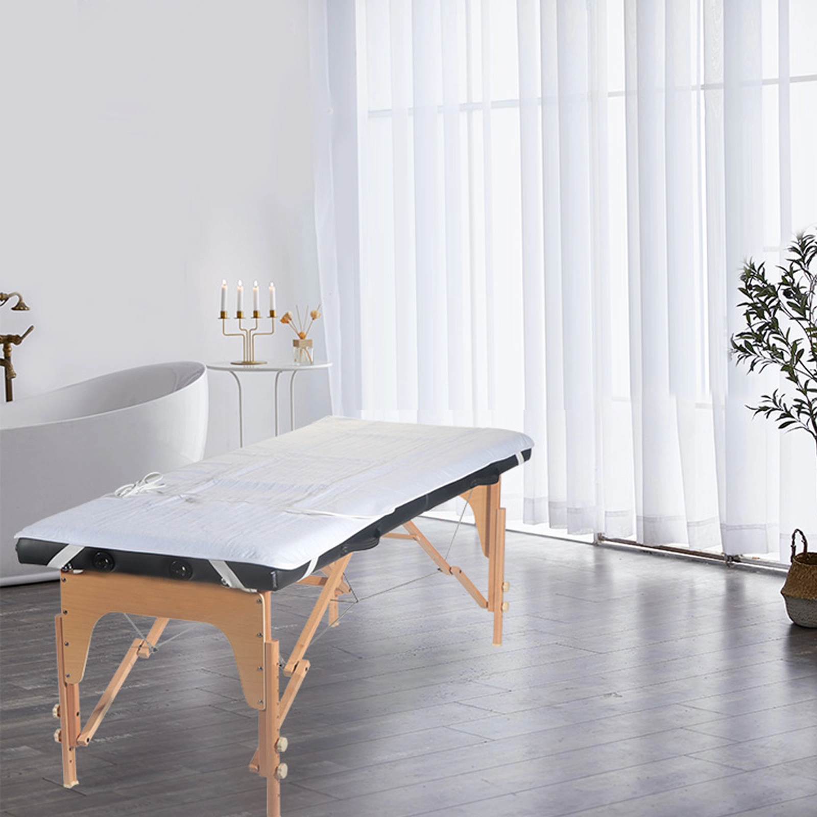 SUGIFT 71-in White Massage Table Warmer Heating Pad with 5 Heat Settings Auto Shut Off and 60-W Power