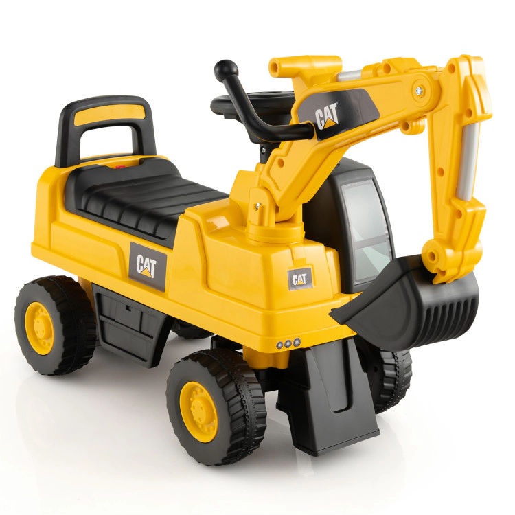 Hivvago Licensed Caterpillar Kids Ride-On Digger-Yellow
