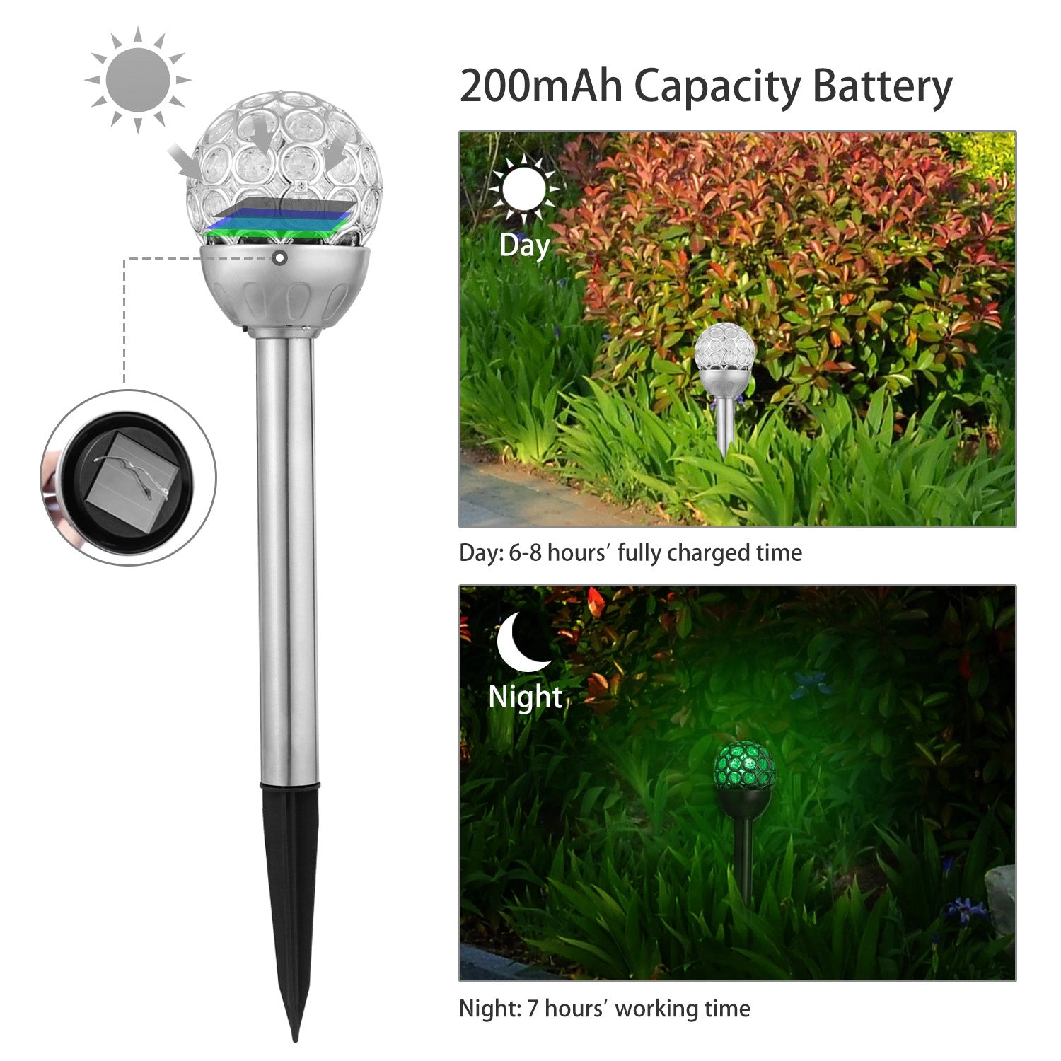 GBruno 3-Piece Solar RGB Ball Garden Lights