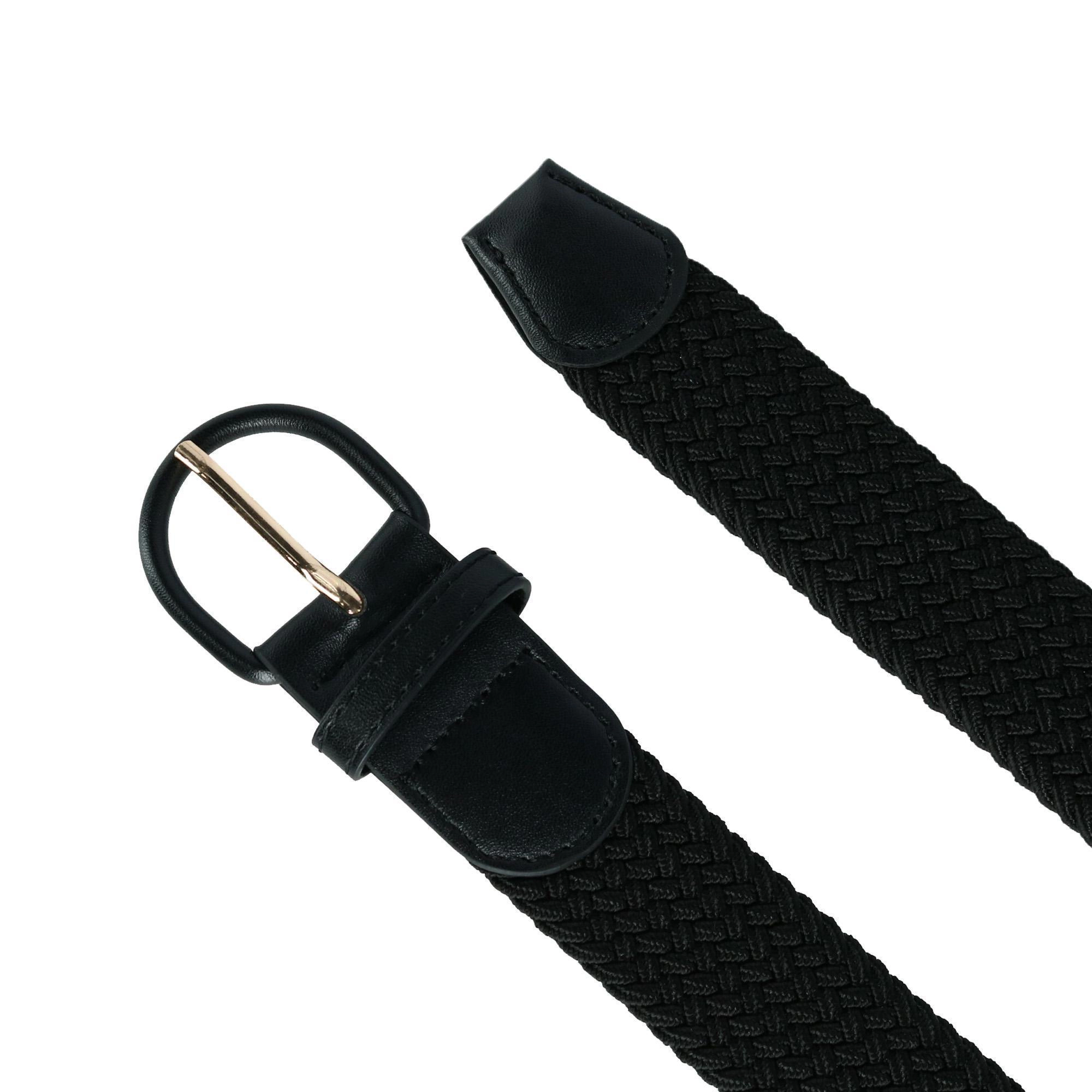 CTM Men's Elastic Braided Belt with Covered Buckle (Big & Tall Available)