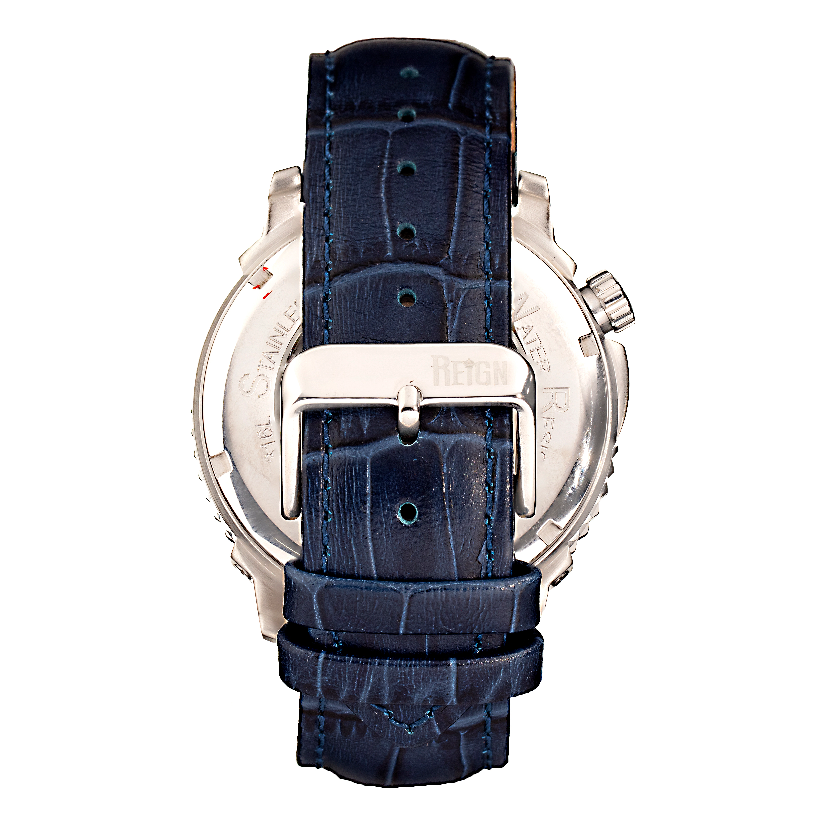 Reign Bauer Automatic Semi-Skeleton Leather-Band Watch