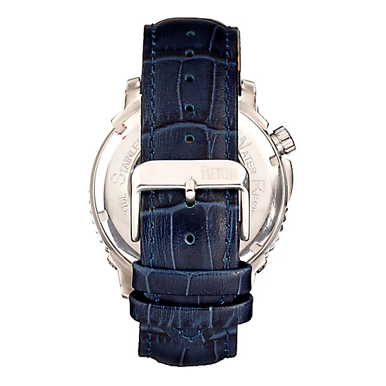 Reign Bauer Automatic Semi-Skeleton Leather-Band Watch
